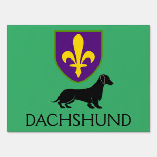 Dachshund Fleur De Lis Lawn Sign