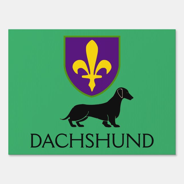 Dachshund Fleur De Lis Lawn Sign (Front)