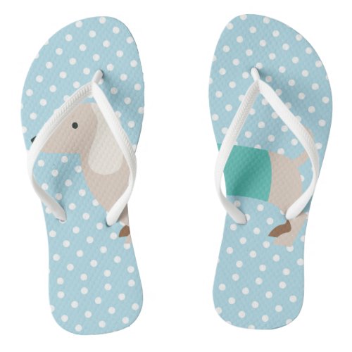 Dachshund Flip Flops Cute Wiener Dog Beach Shoes