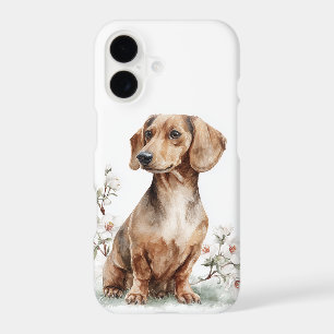 Dachshund Floral Watercolor Art iPhone 17 Case