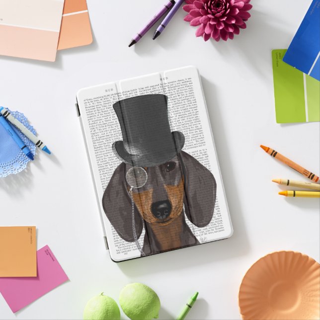 Dachshund, Formal Hound and Hat iPad Pro Cover (Desk)