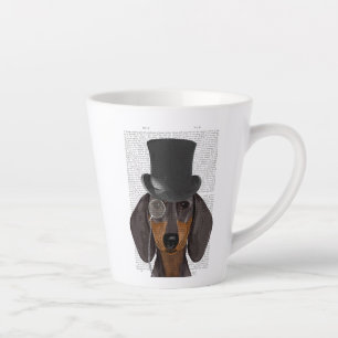 Dachshund, Formal Hound and Hat Latte Mug
