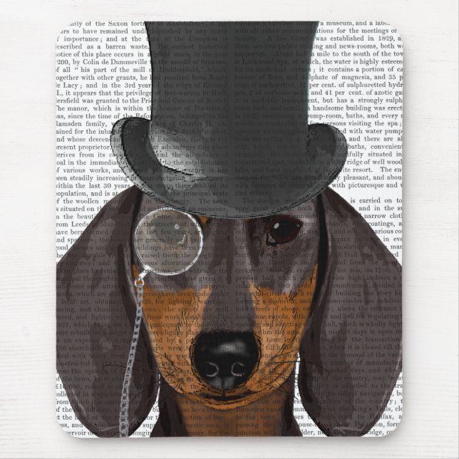 Dachshund, Formal Hound and Hat Mouse Pad (Front)