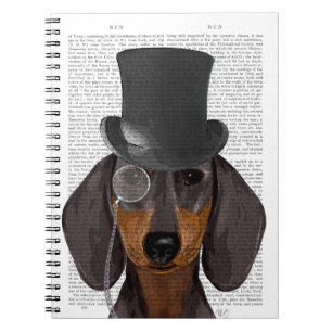 Dachshund, Formal Hound and Hat Notebook