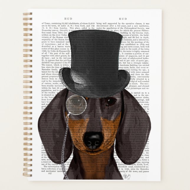 Dachshund, Formal Hound and Hat Planner (Front)