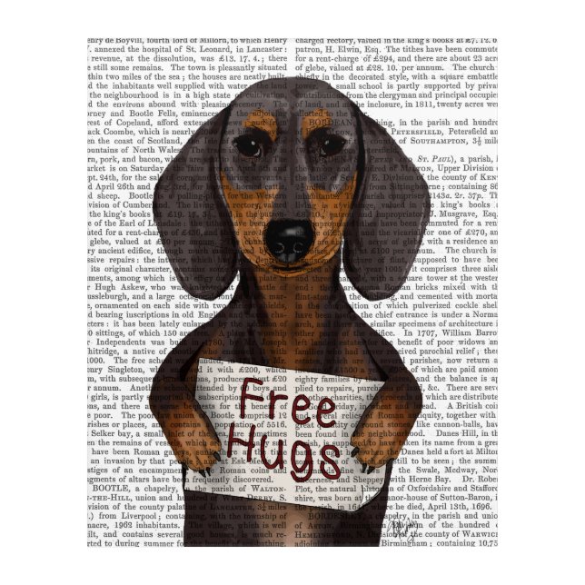 Dachshund Free Hugs Acrylic Print (Front)