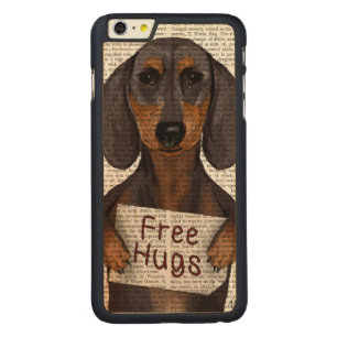 Dachshund Free Hugs Carved Maple iPhone 6 Plus Case