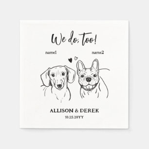 Dachshund French Bulldog 2 Dogs Wedding Napkins