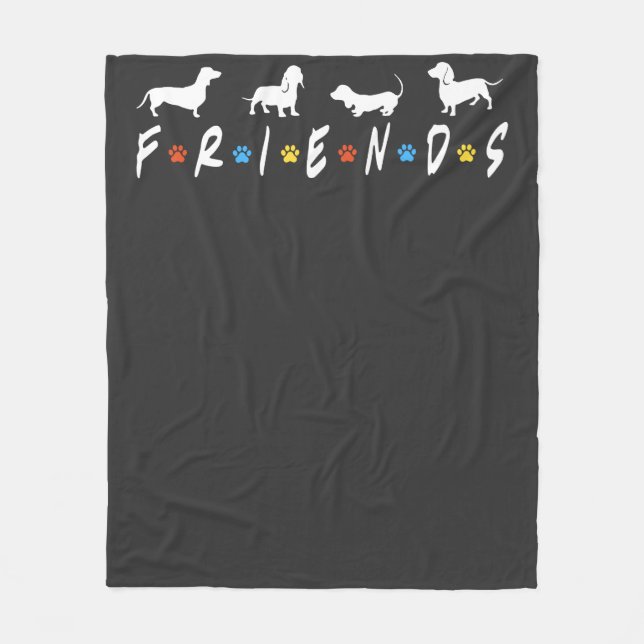 Dachshund Friends Fleece Blanket (Front)