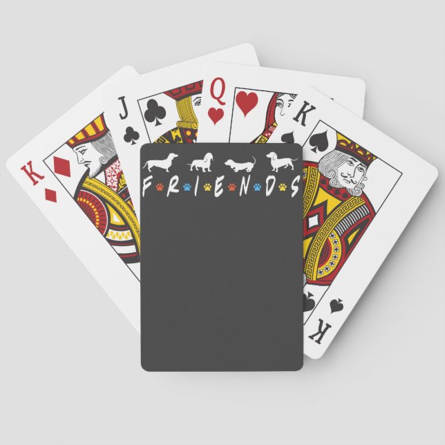Dachshund Friends Poker Cards (Back)