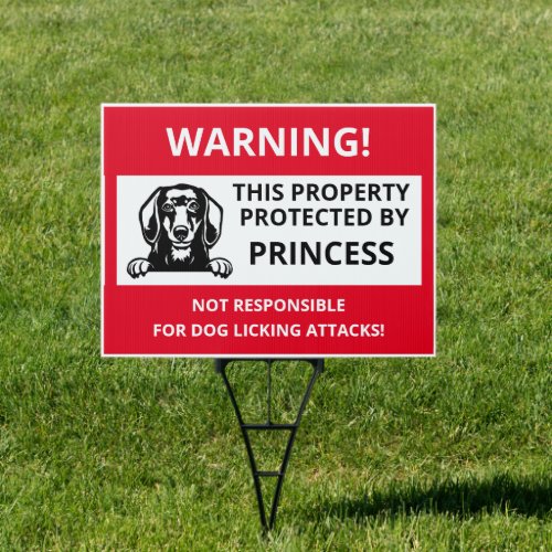 DACHSHUND  Funny Beware of Dog Sign