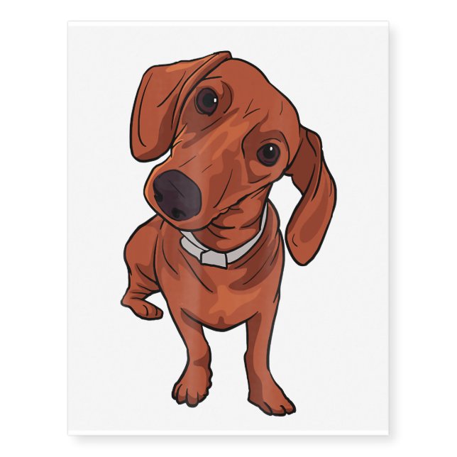 Dachshund , Funny Gift  Cute Dog Lovers Temporary Tattoos (Front)
