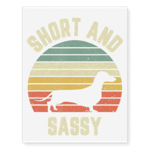 Dachshund Funny Weiner Dog Short Sassy Temporary Tattoos