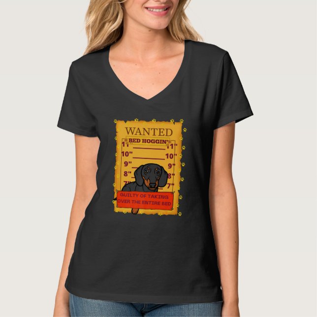 DACHSHUND  FUNNY WIENER DOG PET CUTE PROFILE BED H T-Shirt (Front)