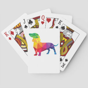 Dachshund Gay Pride LGBT Rainbow Flag Gifts Dog Lo Poker Cards