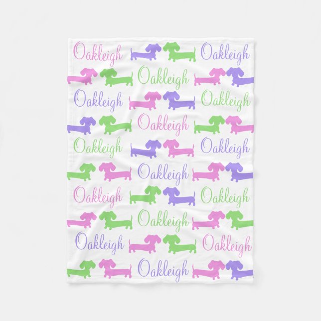 Dachshund Gender Neutral Nursery Blanket (Front)