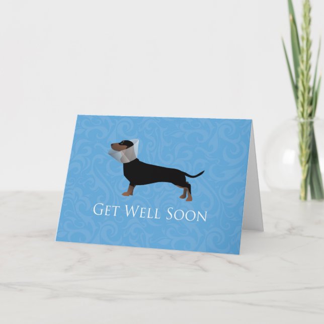 Dachshund Get Well Soon Design Card (Front)