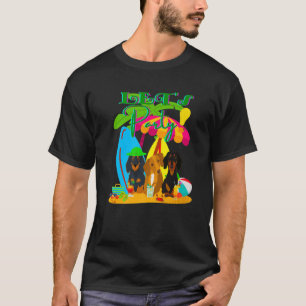 DACHSHUND GIFT FUNNY WIENER DOG LET's PARTY SUMMER T-Shirt