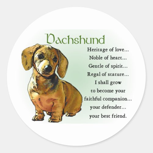 Dachshund Gifts Classic Round Sticker