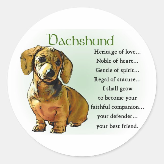Dachshund Gifts Classic Round Sticker