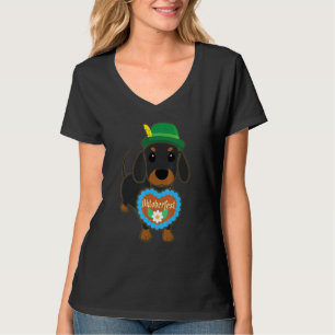 Dachshund Gingerbread Heart German Oktoberfest T-Shirt