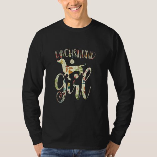 Dachshund Girl Dog  Women Girls  Vintage Dachshund T_Shirt
