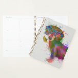 Dachshund & Glasses Rainbow Splash Planner<br><div class="desc">This watercolor print features a colorful portrait of a dachsund in teal glasses adorned in flowers | By Fab Funky</div>