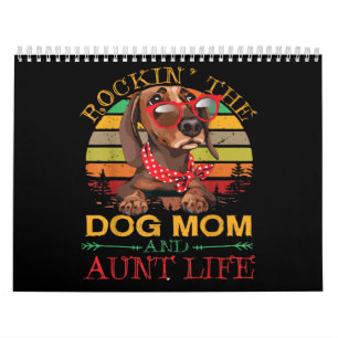 Dachshund Glasses Rockin Dog Mom Gift For Aunt Calendar