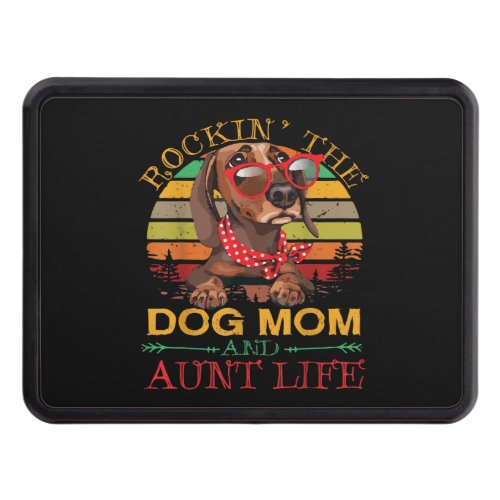 Dachshund Glasses Rockin Dog Mom Gift For Aunt Hitch Cover