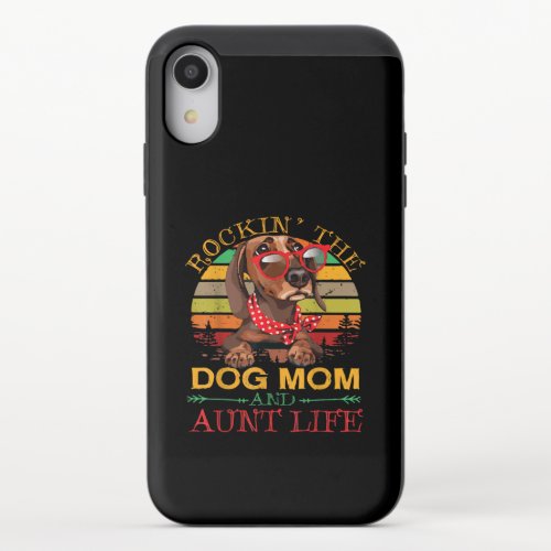 Dachshund Glasses Rockin Dog Mom Gift For Aunt iPhone XR Slider Case