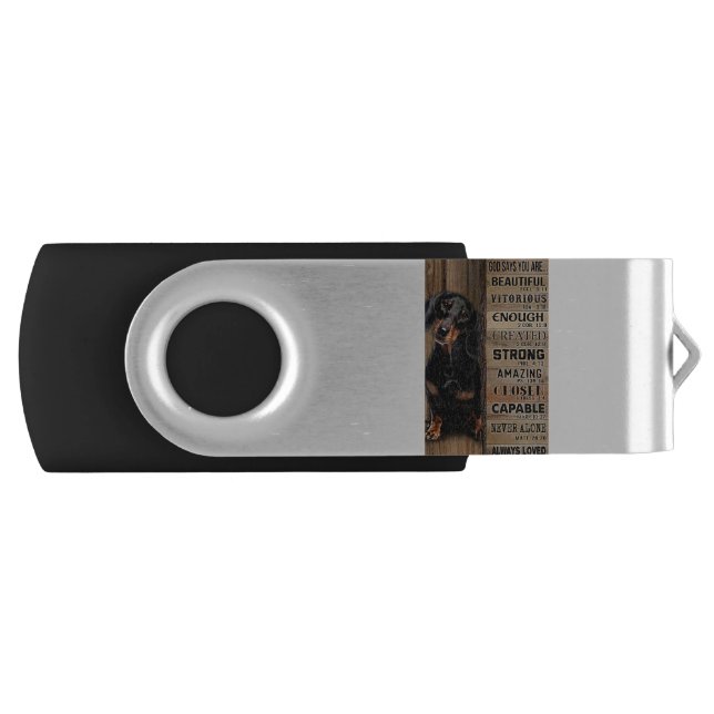 Dachshund God Says You Are Flash Drive (Front)