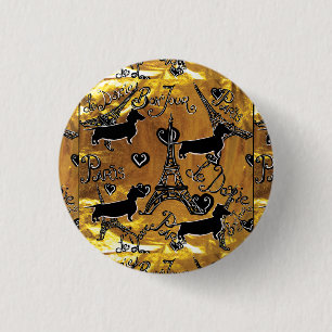 Dachshund Gold Button