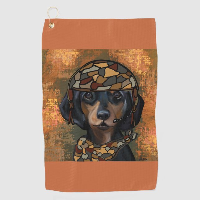 DACHSHUND GOLF TOWEL (Front)