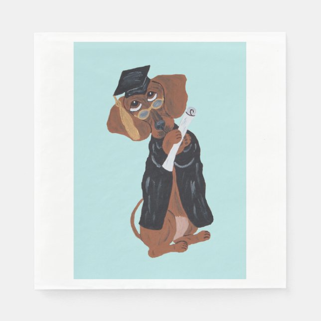Dachshund Graduate Napkins (Front)
