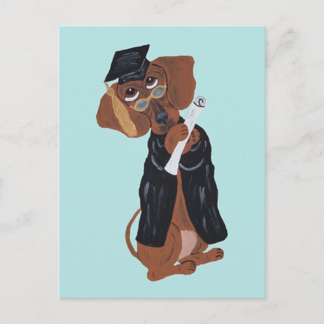 Dachshund Graduate Postcard (Front)