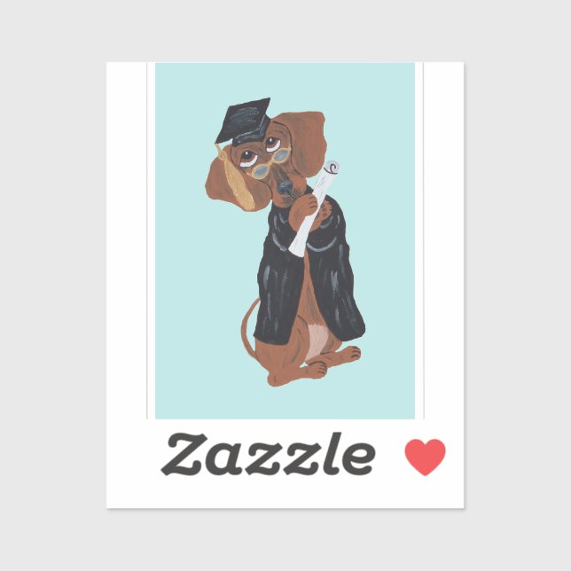 Dachshund Graduate Sticker (Sheet)