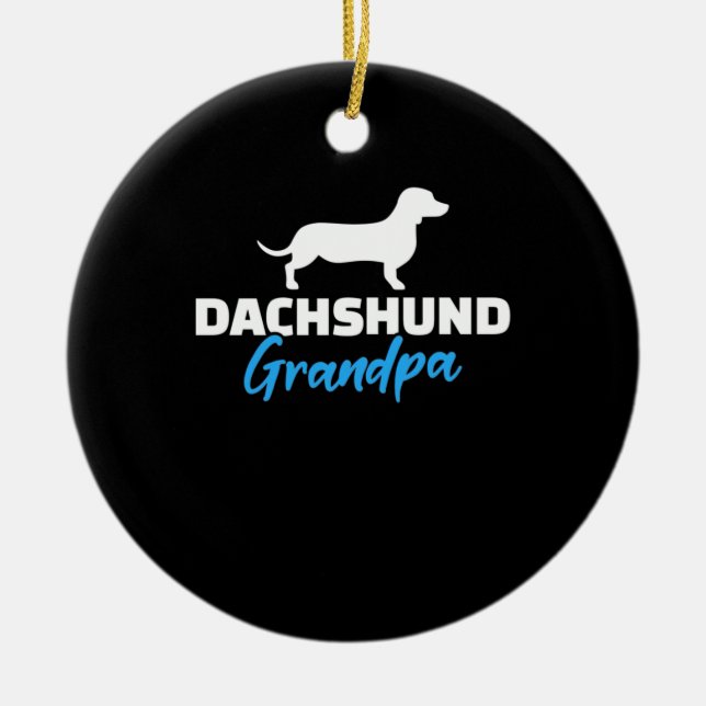 Dachshund Grandpa Ceramic Ornament (Front)