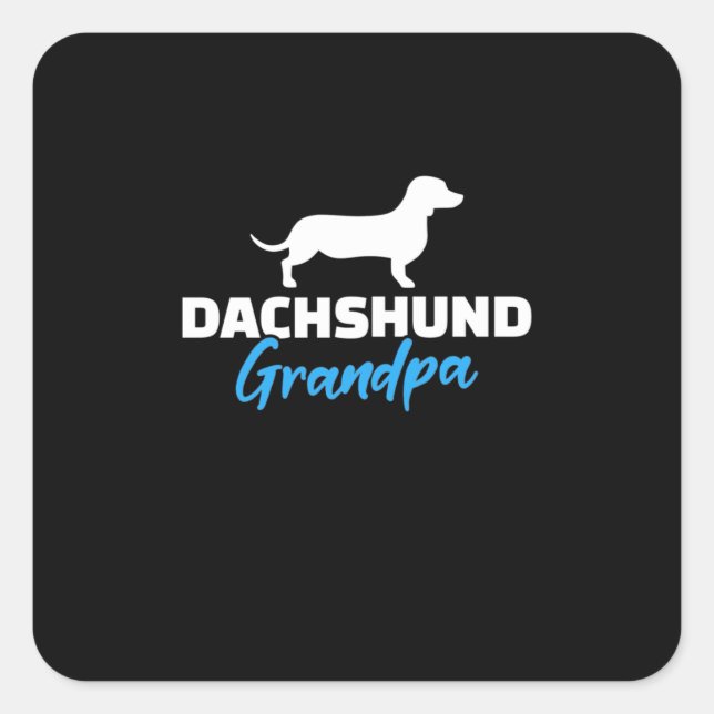 Dachshund Grandpa Square Sticker (Front)
