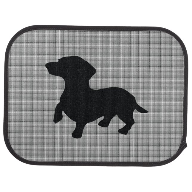 Dachshund Gray Plaid Car Mats (Rear) (set of 2) (Rear)