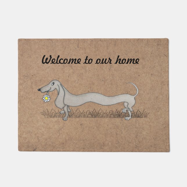 Dachshund Groomer Veterinarian Door Mat (Front)
