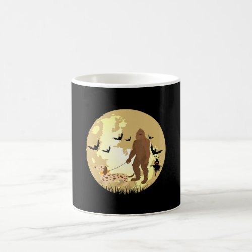 Dachshund Halloween Bigfoot Walking A Dachshund Coffee Mug