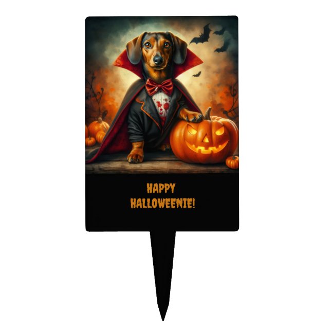 Dachshund Halloween Cake Topper (Front)