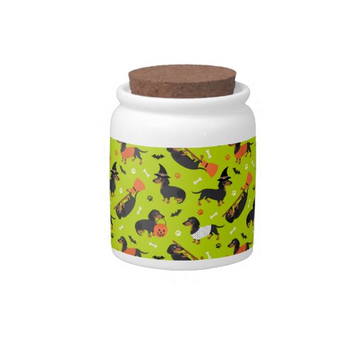 Dachshund Halloween Candy Jar