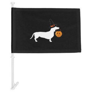 (Dachshund Halloween) Car Flag