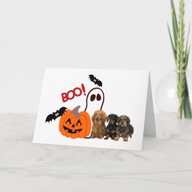 Dachshund Halloween Card (Front)