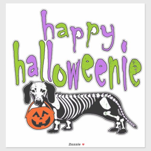 Dachshund Halloween Costume Happy Halloweenie Meme Sticker