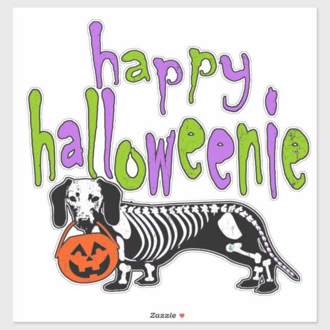 Dachshund Halloween Costume Happy Halloweenie Meme Sticker (Sheet)