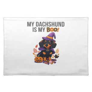 Dachshund Halloween Costume My Dachshund is My Bo Cloth Placemat