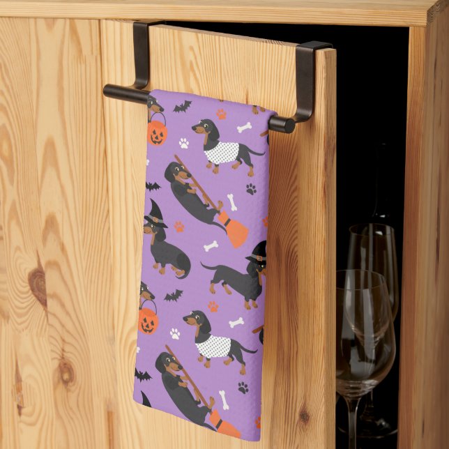 Dachshund Halloween Kitchen Towel (Thirds Fold)