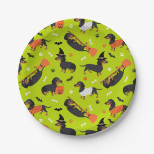 Dachshund Halloween Paper Plates